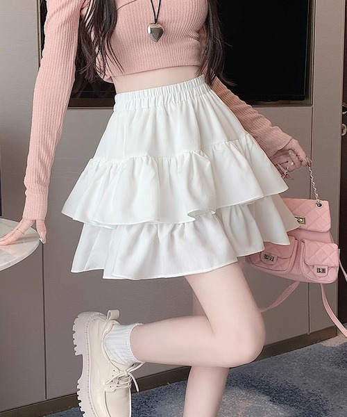 MAISON DE THERESE(メゾン ド テレーズ)の「インパン付き ティアード フリル ミニ スカート(スカート・レディース・Black/White・M/S)」の16枚目の写真