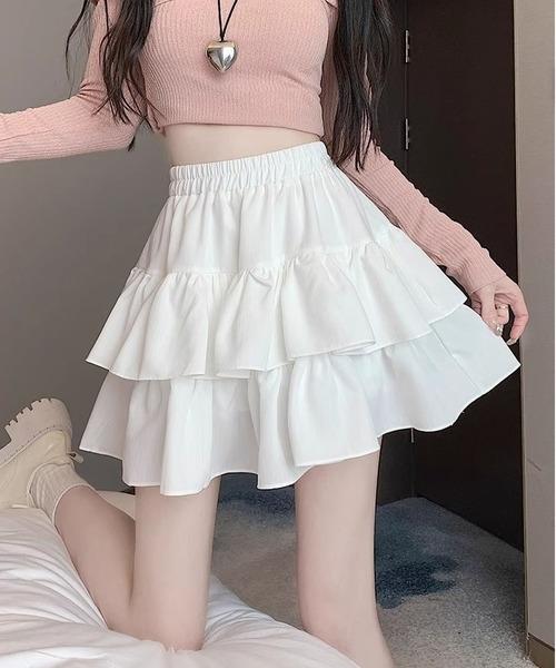 MAISON DE THERESE(メゾン ド テレーズ)の「インパン付き ティアード フリル ミニ スカート(スカート・レディース・Black/White・M/S)」の17枚目の写真