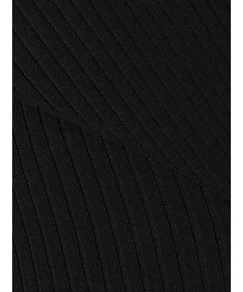 SUIT SQUARE(スーツスクエア)の「CHANTOWA/ワイドリブポロニット/半袖/ハンドウォッシュ/ドライレーヨン/無地(ニット/セーター・レディース・ブラック/ピンク・F)」の9枚目の写真