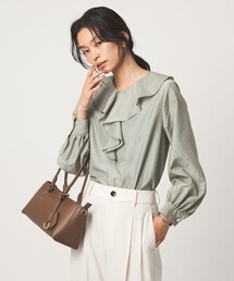 green label relaxing（グリーンレーベルリラクシング）の「ラッフル ロングスリーブ ブラウス（シャツ/ブラウス・レディース）」