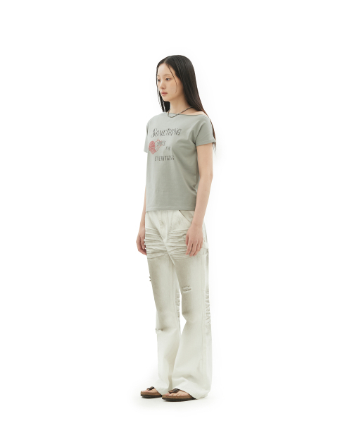 DEFGARMENTS(デフグラメンツ)の「WASHED BUCKLE FLARE DENIM (WHITE)(デニムパンツ・レディース・その他・SMALL/MEDIUM/LARGE)」の7枚目の写真