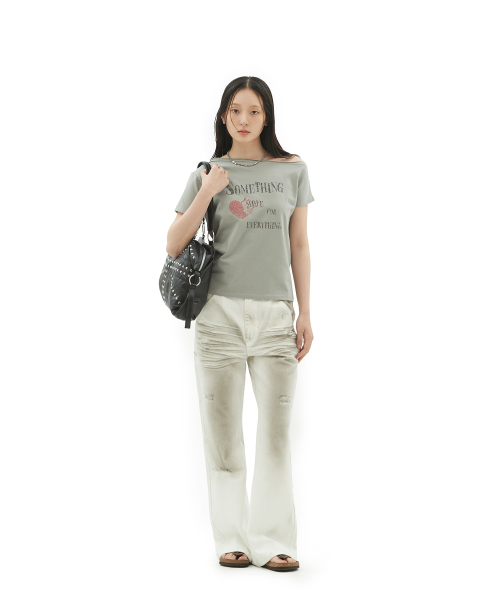 DEFGARMENTS(デフグラメンツ)の「WASHED BUCKLE FLARE DENIM (WHITE)(デニムパンツ・レディース・その他・SMALL/MEDIUM/LARGE)」の9枚目の写真
