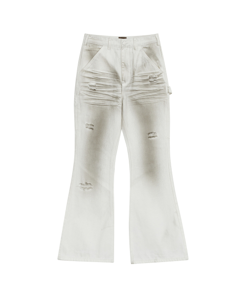 DEFGARMENTS(デフグラメンツ)の「WASHED BUCKLE FLARE DENIM (WHITE)(デニムパンツ・レディース・その他・SMALL/MEDIUM/LARGE)」の15枚目の写真