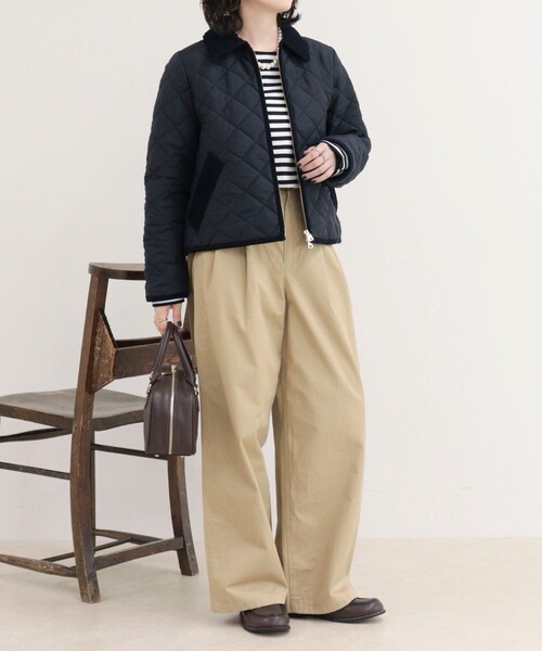 fredy emue（フレディエミュ）の「《別注》【Traditional WeatherWear】WAVERLY A-LINE ZIP（テーラードジャケット・レディース・ブラック/ネイビー・34/32）」の4枚目の写真