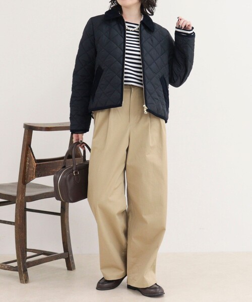 fredy emue（フレディエミュ）の「《別注》【Traditional WeatherWear】WAVERLY A-LINE ZIP（テーラードジャケット・レディース・ブラック/ネイビー・34/32）」の7枚目の写真