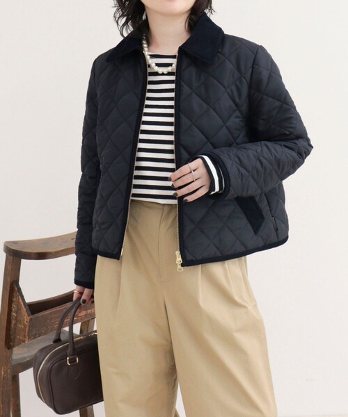 fredy emue（フレディエミュ）の「《別注》【Traditional WeatherWear】WAVERLY A-LINE ZIP（テーラードジャケット・レディース・ブラック/ネイビー・34/32）」の8枚目の写真