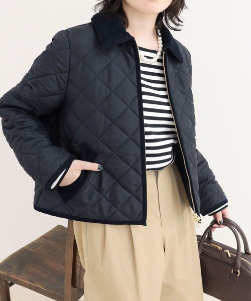 fredy emue（フレディエミュ）の「《別注》【Traditional WeatherWear】WAVERLY A-LINE ZIP（テーラードジャケット・レディース・ブラック/ネイビー・34/32）」の12枚目の写真