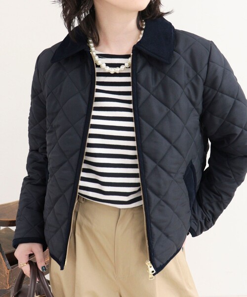 fredy emue（フレディエミュ）の「《別注》【Traditional WeatherWear】WAVERLY A-LINE ZIP（テーラードジャケット・レディース・ブラック/ネイビー・34/32）」の13枚目の写真