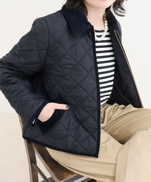 fredy emue（フレディエミュ）の「《別注》【Traditional WeatherWear】WAVERLY A-LINE ZIP（テーラードジャケット・レディース・ブラック/ネイビー・34/32）」の14枚目の写真