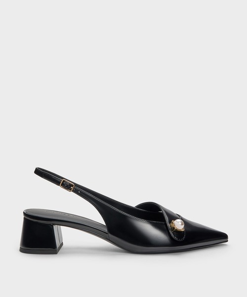 CHARLES & KEITH(チャールズ & キース)の「Marie マリー パール スリングバック パンプス(パンプス・レディース・クリーム/マルチ/ブラック系その他7・22.5cm/24.5cm/23.5cm/23cm/25.5cm/25cm)」の2枚目の写真