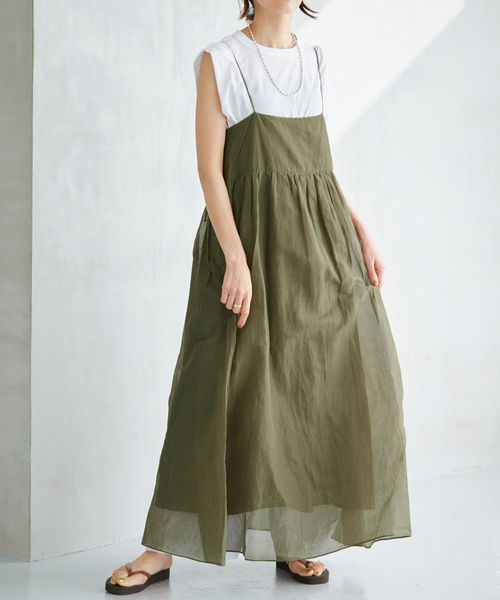 IENA(イエナ)の「MARILYN MOON/マリリンムーン sheer cotton 2way op ワンピース 4263-105(ワンピース・レディース・ホワイト/ブラック/カーキ・FREE)」の3枚目の写真