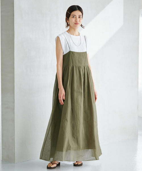IENA(イエナ)の「MARILYN MOON/マリリンムーン sheer cotton 2way op ワンピース 4263-105(ワンピース・レディース・ホワイト/ブラック/カーキ・FREE)」の7枚目の写真