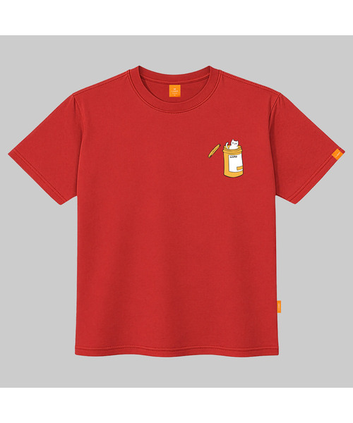 LLAMO（エラモ）の「キャットインザ缶 半袖Tシャツ 男女共用 ビッグサイズ S 4XL（Tシャツ/カットソー・レディース・ホワイト/ネイビー/レッド/カーキ・SMALL/MEDIUM/LARGE/X-LARGE/2XL/4XL/3XL）」の4枚目の写真