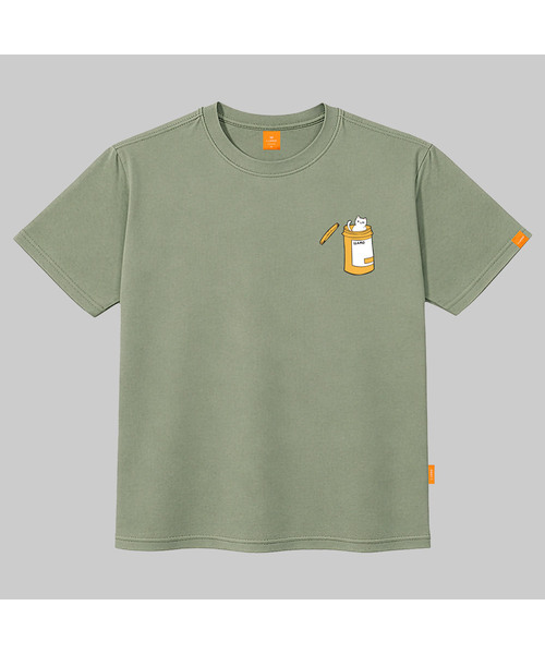 LLAMO（エラモ）の「キャットインザ缶 半袖Tシャツ 男女共用 ビッグサイズ S 4XL（Tシャツ/カットソー・レディース・ホワイト/ネイビー/レッド/カーキ・SMALL/MEDIUM/LARGE/X-LARGE/2XL/4XL/3XL）」の3枚目の写真