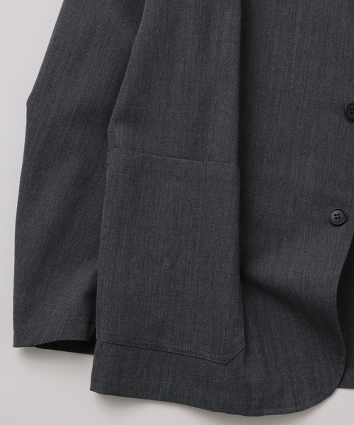 UNFOLLOW(アンフォロー)の「【FOLL / フォル】wool gabardine daily jacket(テーラードジャケット・メンズ・グレー・2/3)」の3枚目の写真