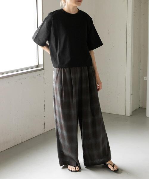 FORK&SPOON(フォークアンドスプーン)の「FORK&SPOON オンブレチェックパンツ(その他パンツ・レディース・カーキ/ブラウン系その他・2/1)」の5枚目の写真