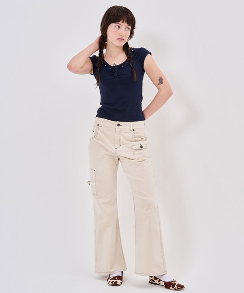 TINA:JOJUN(ティーナジョジュン)の「ルーズフィット コーデュロイ パンツ TINA:JOJUN(その他パンツ・レディース・ベージュ/ブラウン・M/S)」の6枚目の写真