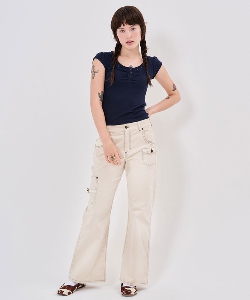 TINA:JOJUN(ティーナジョジュン)の「ルーズフィット コーデュロイ パンツ TINA:JOJUN(その他パンツ・レディース・ベージュ/ブラウン・M/S)」の8枚目の写真