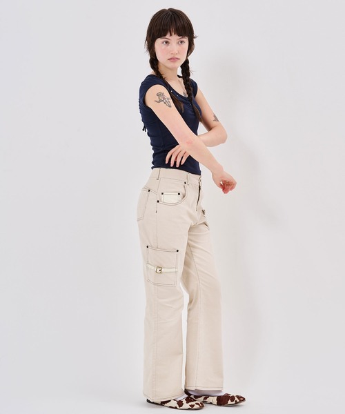 TINA:JOJUN(ティーナジョジュン)の「ルーズフィット コーデュロイ パンツ TINA:JOJUN(その他パンツ・レディース・ベージュ/ブラウン・M/S)」の9枚目の写真