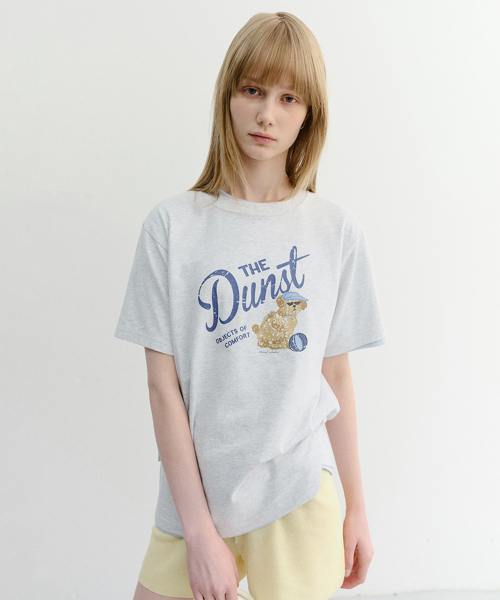 DUNST(ダンスト)の「UNISEX DRAWING PUPPY T-SHIRT_UDTS6B127_LIGHT MELANGE GREY(Tシャツ/カットソー・レディース・アッシュグレー・XX-LARGE/X-SMALL/SMALL/MEDIUM/LARGE/X-LARGE)」の1枚目の写真