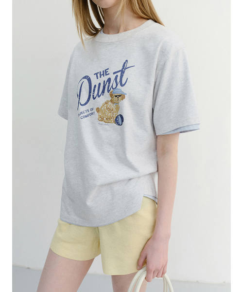 DUNST(ダンスト)の「UNISEX DRAWING PUPPY T-SHIRT_UDTS6B127_LIGHT MELANGE GREY(Tシャツ/カットソー・レディース・アッシュグレー・XX-LARGE/X-SMALL/SMALL/MEDIUM/LARGE/X-LARGE)」の2枚目の写真