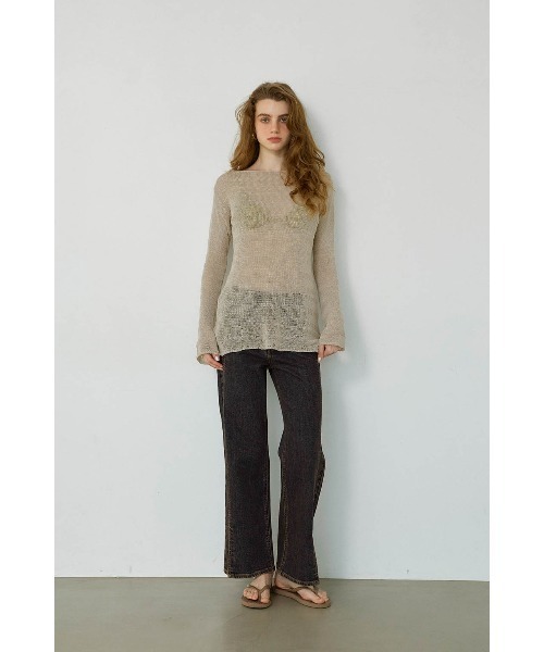 ALEXIA STAM(アリシアスタン)の「Slit Hem Denim Pants /フィルターデニム(デニムパンツ・レディース・ブルー/ブルー系その他・0/1/2/3)」の1枚目の写真