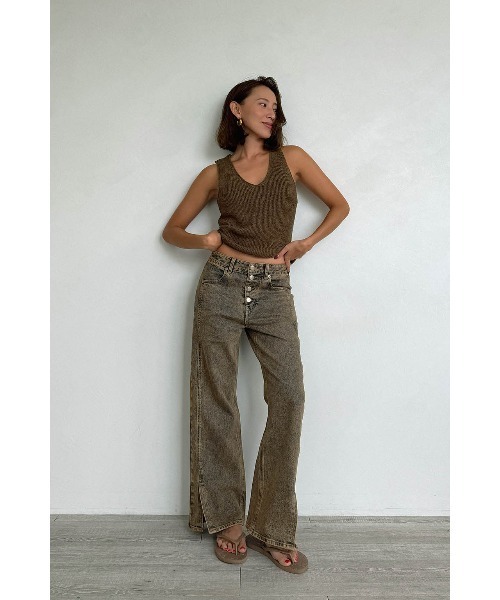 ALEXIA STAM(アリシアスタン)の「Slit Hem Denim Pants /フィルターデニム(デニムパンツ・レディース・ブルー/ブルー系その他・0/1/2/3)」の12枚目の写真