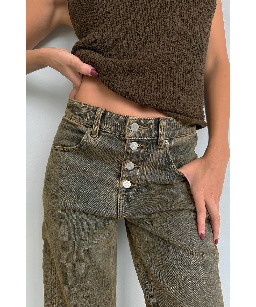 ALEXIA STAM(アリシアスタン)の「Slit Hem Denim Pants /フィルターデニム(デニムパンツ・レディース・ブルー/ブルー系その他・0/1/2/3)」の13枚目の写真
