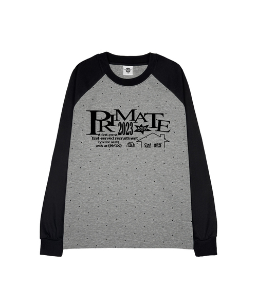 PRIMATE(プライメイト)の「SLICK ドットラグランロングスリーブ 3 COLORS(Tシャツ/カットソー・メンズ・ピンク/ブルー/ミックスグレー・SMALL/MEDIUM)」の2枚目の写真