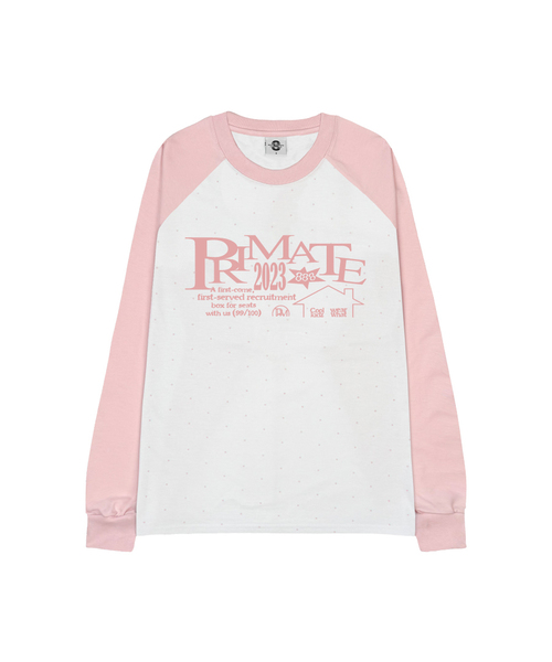 PRIMATE(プライメイト)の「SLICK ドットラグランロングスリーブ 3 COLORS(Tシャツ/カットソー・メンズ・ピンク/ブルー/ミックスグレー・SMALL/MEDIUM)」の1枚目の写真
