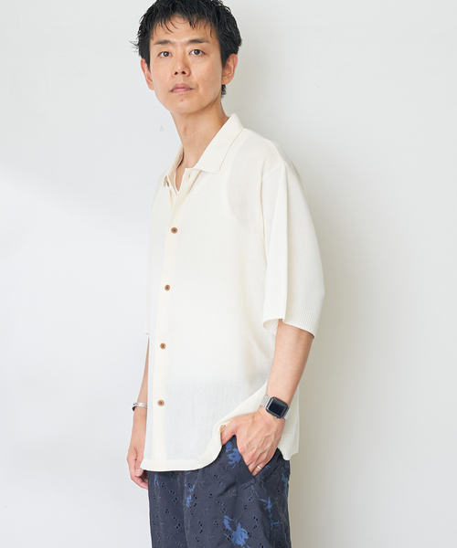 B.C STOCK(ベーセーストック)の「ニットコンビシャツ(シャツ/ブラウス・メンズ・ホワイト/ブラウン/ピンク・LARGE/MEDIUM)」の8枚目の写真