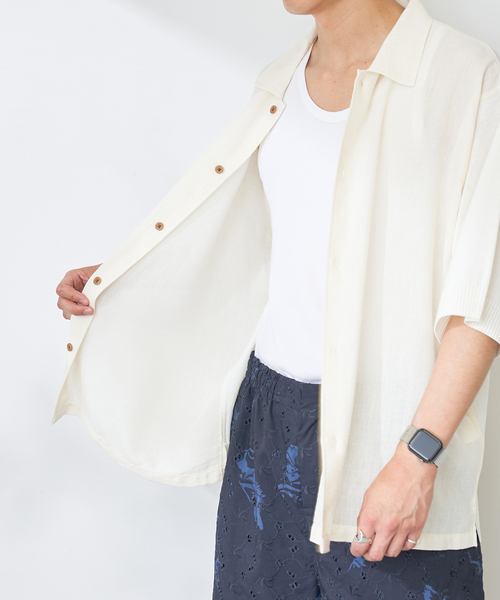 B.C STOCK(ベーセーストック)の「ニットコンビシャツ(シャツ/ブラウス・メンズ・ホワイト/ブラウン/ピンク・LARGE/MEDIUM)」の14枚目の写真