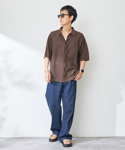 B.C STOCK(ベーセーストック)の「ニットコンビシャツ(シャツ/ブラウス・メンズ・ホワイト/ブラウン/ピンク・LARGE/MEDIUM)」の15枚目の写真