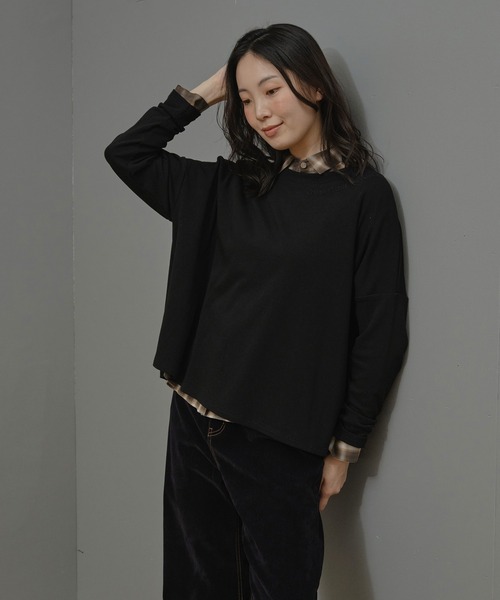 Nunc.(ヌンク)の「シアーチェックシャツ(シャツ/ブラウス・レディース・モカ/グレー/ダークブラウン・38)」の8枚目の写真
