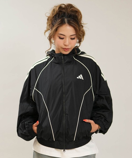 adidas(アディダス)の「adidas/アディダス ウーブンジャケット DG932(ナイロンジャケット・レディース・マルーン/ブラック/オフホワイト・M/L/S)」の10枚目の写真