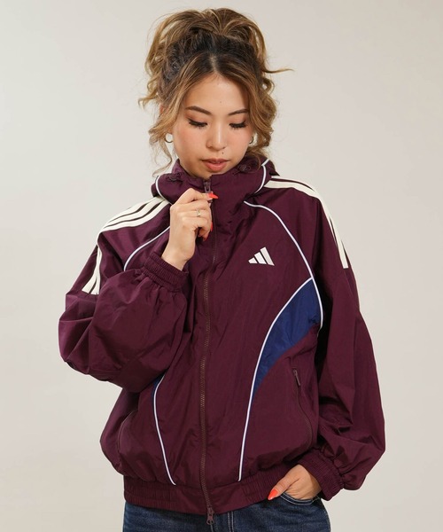 adidas(アディダス)の「adidas/アディダス ウーブンジャケット DG932(ナイロンジャケット・レディース・マルーン/ブラック/オフホワイト・M/L/S)」の14枚目の写真