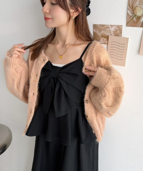 mily bilet(ミウィビレット)の「【mily bilet】ひと目で恋して、一枚で華やぐ♪ビッグリボンペプラムサロペット(サロペット/オーバーオール・レディース・グレー/ブラック・LARGE/X-LARGE/MEDIUM/SMALL)」の5枚目の写真