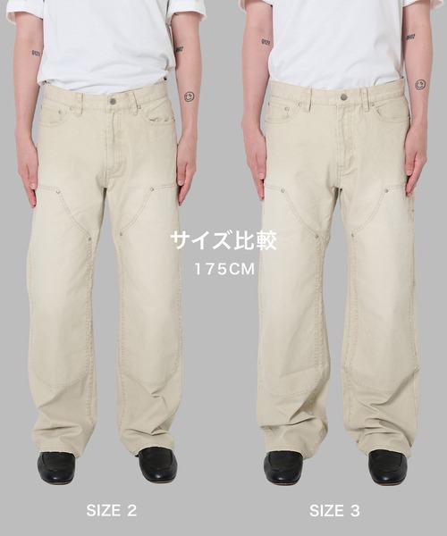 CONZ(コンズ)の「loose fit duck double knee pants(デニムパンツ・メンズ・ブラウン/ホワイト/チャコールグレー・1/2/3/4)」の4枚目の写真