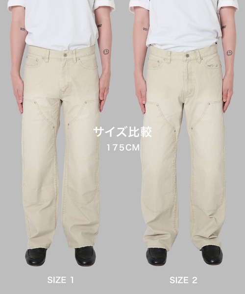 CONZ(コンズ)の「loose fit duck double knee pants(デニムパンツ・メンズ・ブラウン/ホワイト/チャコールグレー・1/2/3/4)」の5枚目の写真