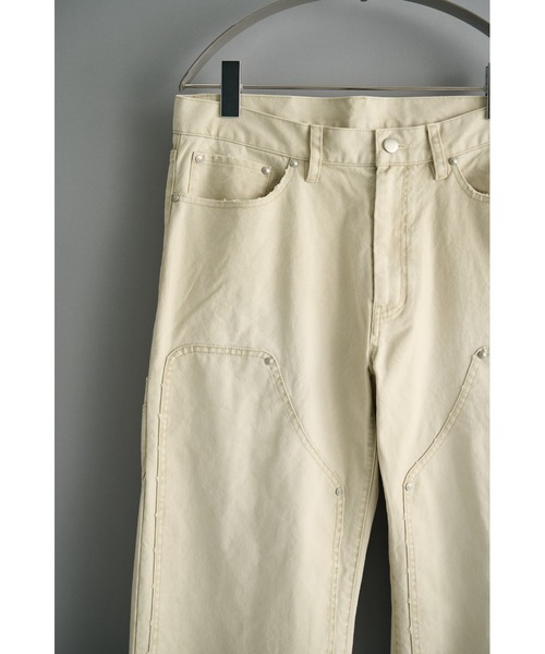 CONZ(コンズ)の「loose fit duck double knee pants(デニムパンツ・メンズ・ブラウン/ホワイト/チャコールグレー・1/2/3/4)」の11枚目の写真