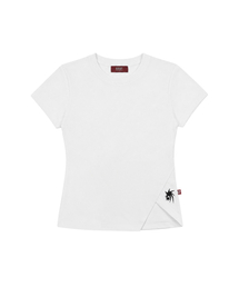 Side Slit Slim Fit T-shirts White