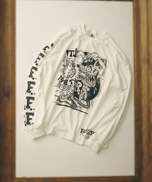 RAT FINK(ラットフィンク)の「RAT FINK / ラットフィンク 別注 グラフィック ロンT(Tシャツ/カットソー・メンズ・ホワイト/ブラウン/ブラック・MEDIUM/LARGE)」の2枚目の写真
