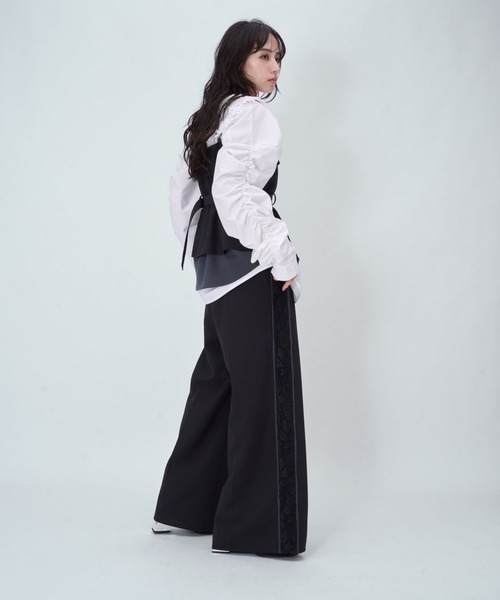HARE（ハレ）の「2Pレースキリカエビスチェ＊ワイドパンツ(HARE)（つなぎ/オールインワン・レディース・ブラック/ブルー系その他・FREE）」の13枚目の写真