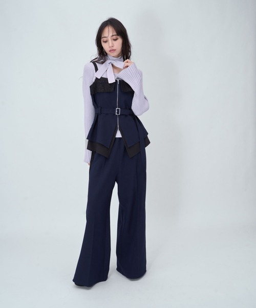 HARE（ハレ）の「2Pレースキリカエビスチェ＊ワイドパンツ(HARE)（つなぎ/オールインワン・レディース・ブラック/ブルー系その他・FREE）」の17枚目の写真