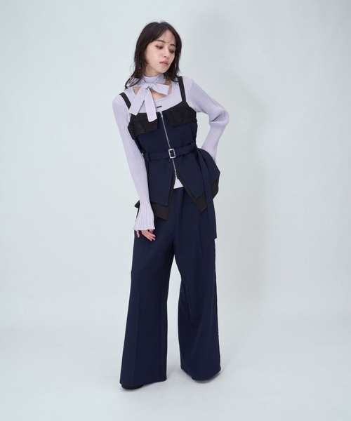 HARE（ハレ）の「2Pレースキリカエビスチェ＊ワイドパンツ(HARE)（つなぎ/オールインワン・レディース・ブラック/ブルー系その他・FREE）」の18枚目の写真