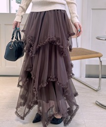 フリルチュール イレギュラーヘム ティアードスカート