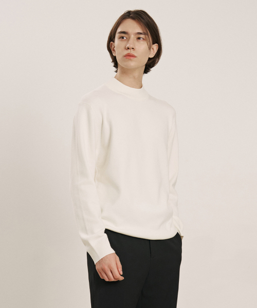 ADHOC(アドホック)の「男性モックネックスウェーター (アイボリー) (HBALK90)(ニット/セーター・メンズ・その他・90/100/95/105)」の1枚目の写真