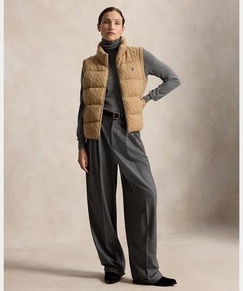 POLO RALPH LAUREN(ポロ ラルフ ローレン)の「ケーブルニット ウールカシミヤ ジップ ベスト(その他アウター・レディース・ブラウン系5・XXS/XS/L/M/S)」の7枚目の写真
