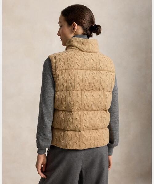 POLO RALPH LAUREN(ポロ ラルフ ローレン)の「ケーブルニット ウールカシミヤ ジップ ベスト(その他アウター・レディース・ブラウン系5・XXS/XS/L/M/S)」の6枚目の写真