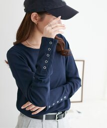 リブ袖口ボタンロングスリーブ《WEB限定カラーあり》